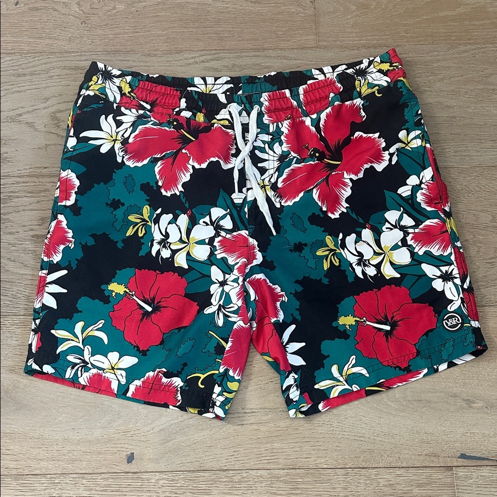 Young & Reckless Floral Tropical Hawaiian Swim Trunks